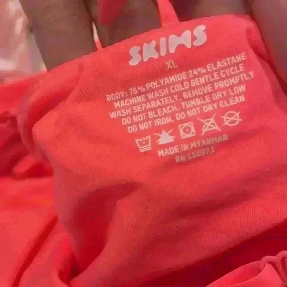 NWT SKIMS- Fits Everybody Nectarine Bodysuit Sz XL- Rare & Sold out Neon - Picture 5 of 7